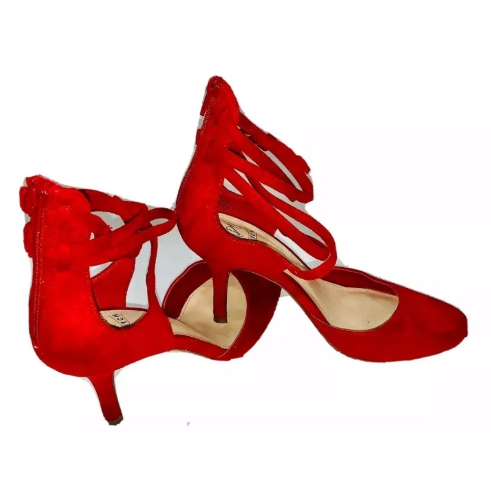 Impo Tasmine Ankle Strap Pumps Red Scarlet Size 7M